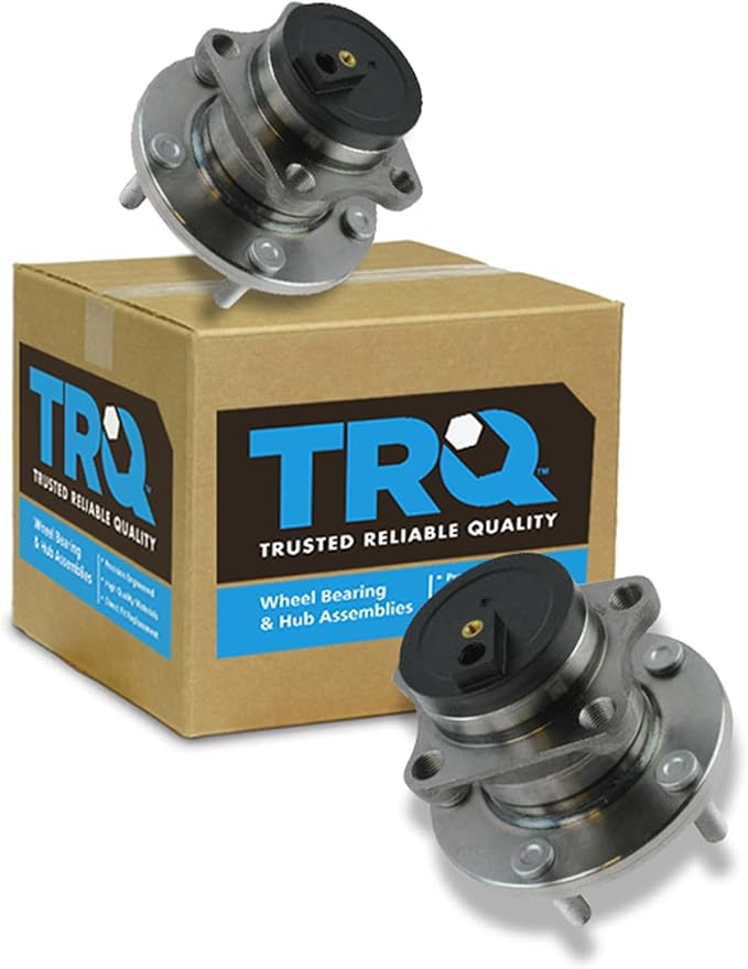 TRQ Rear Driver and Passenger Side Wheel Bearing and Hub Assembly Set 2 Piece Compatible with 2007-2015 Mazda CX-9 Front Wheel Drive