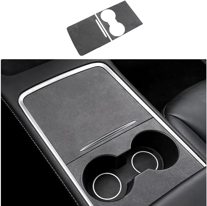 frani Center Console Wrap (Suede Edition) Designed for Tesla Model 3/Y 2021-2025,Tesla Center Console Cover for Model 3/Y(Not for Model 3 Highland 2024-2025)