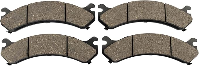 TRQ Rear Ceramic Brake Pad Set Compatible with 01-03 Chevrolet Silverado 3500 04-06 Silverado 3500 DRW 07 Silverado 3500 DRW 07-10 Silverado 3500 HD DRW 01-03 GMC Sierra 3500 04-06 Sierra 3500 DRW
