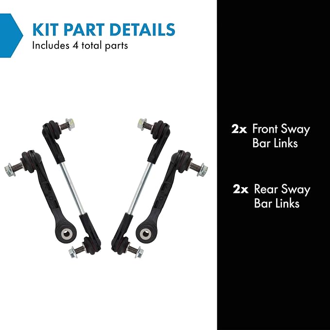 TRQ Front & Rear Sway Bar Stabilizer Link Set Compatible with 18-20 530e 17-21 530i 540i 18 740e xDrive 16-21 740i 17-18 740i xDrive 16-19 750i 750i xDrive Alpina B7 M760i xDrive