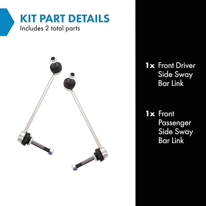 TRQ Front Sway Bar Stabilizer Link Set Compatible with 2007-2018 BMW X5 2008-2019 X6