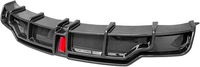 for 2017-2023 Tesla Model 3 Rear Diffuser w/LED Brake Light, Model 3 Rear Bumper Lip, Tesla Model 3 Diffuser Valance Panel Accessories (Carbon Fiber)