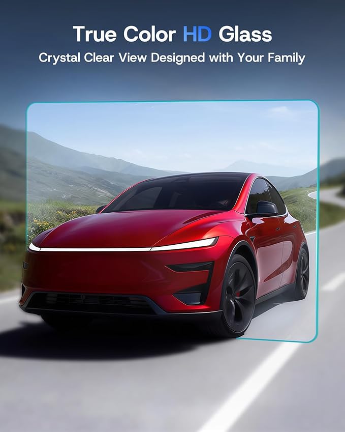 8 inch Rear Screen Protector for New Tesla Model 3/Y Accessories [No-edge Gaps & 9H] Tempered Glass Screen Protector With Alignment Frame for Tesla Model Y Juniper/Model 3 Highland [Glossy] 1PCS