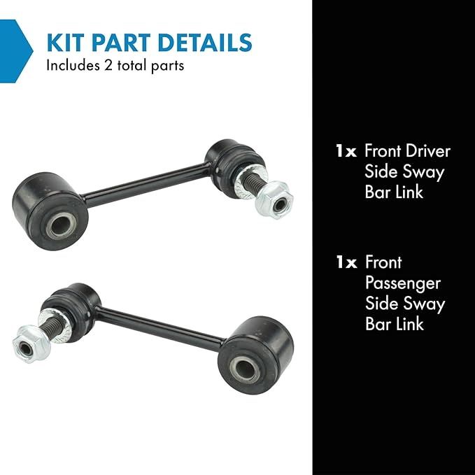 TRQ Front Sway Bar Stabilizer Link Set Compatible with 2007-2017 Jeep Wrangler 2018 Wrangler JK