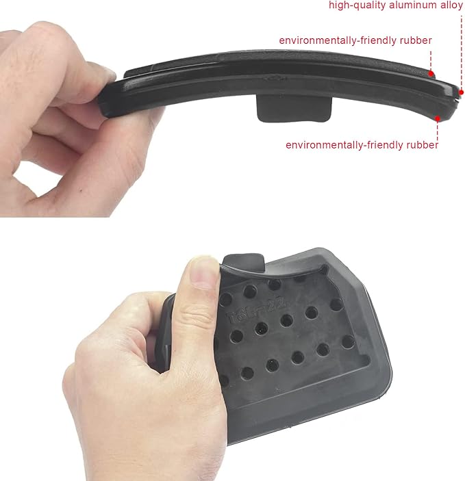 Foot Pedal Pads Set for 2022-2025 Tesla Model 3 Model Y, Non-Slip Aluminum+Rubber Car Accessories Brake & Accelerator Pedal Covers for Model 3/Y (Black)