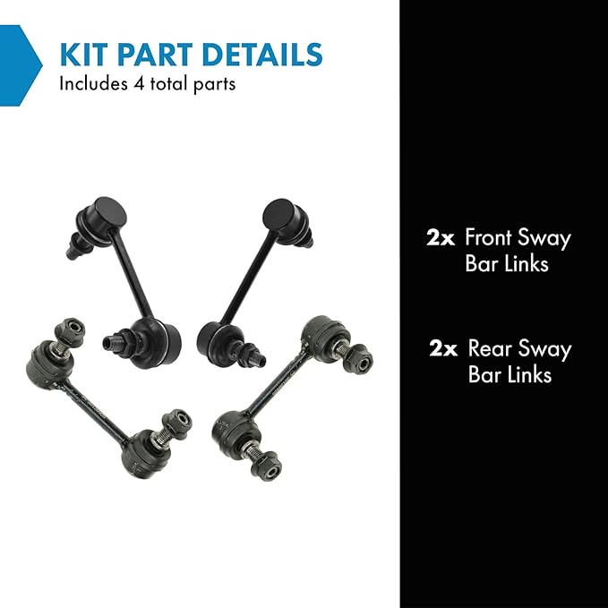TRQ Sway Bar Stabilizer Link Set Front & Rear Compatible with 93-02 626 93-97 MX-6 Probe