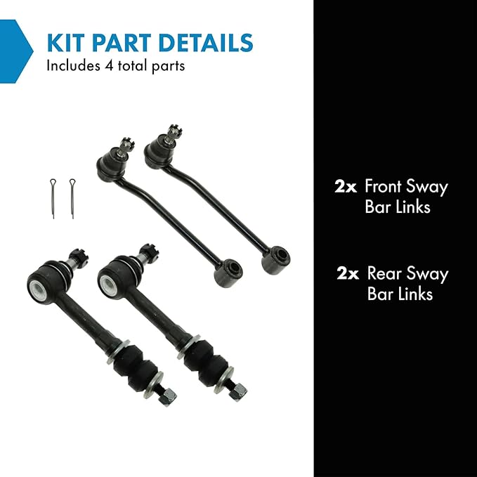 TRQ Front & Rear Sway Bar Stabilizer Link Set Compatible with 1995-1999 Dodge Ram 2500 Ram 3500
