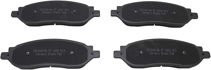 TRQ Rear Brake Pads Ceramic Hardware Compatible with 2005-2007 Ford F-250 Super Duty 2005-2007 F-350 Super Duty