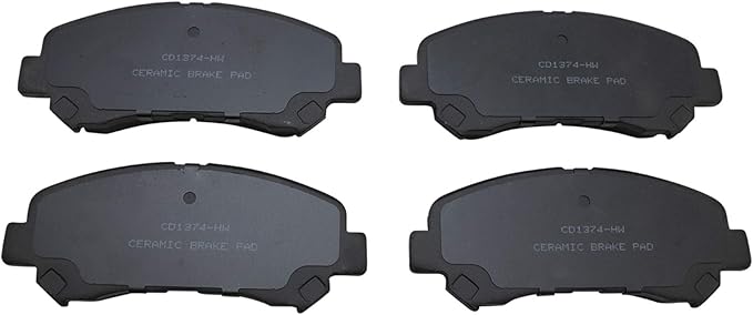 TRQ Front Brake Pads Ceramic Hardware Wear Sensor Compatible with 2014-2017 Nissan Juke 2009-2020 Maxima 2007-2012 Sentra 2008-2013 Rogue 2014-2015 Rogue Select 2010-2013 Suzuki Kizashi