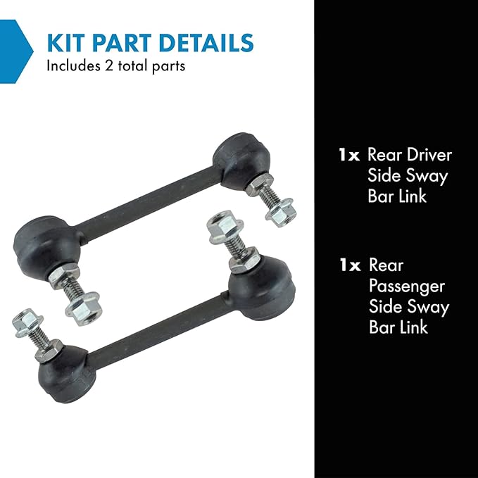 TRQ Rear Sway Bar Stabilizer Link Set Compatible with 2005-2007 Ford Five Hundred Freestyle 2008-2009 Taurus Taurus X Mercury Montego Sable
