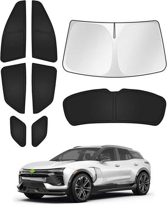 Sunshades for 2024 2025 2026 Chevrolet/Chevy Blazer EV (NOT for Chevrolet Blazer) Accessories Windshield Sun Shade Side Rear Window Shade Cover Sun Visor Shield Privacy Protection Black 8PCS