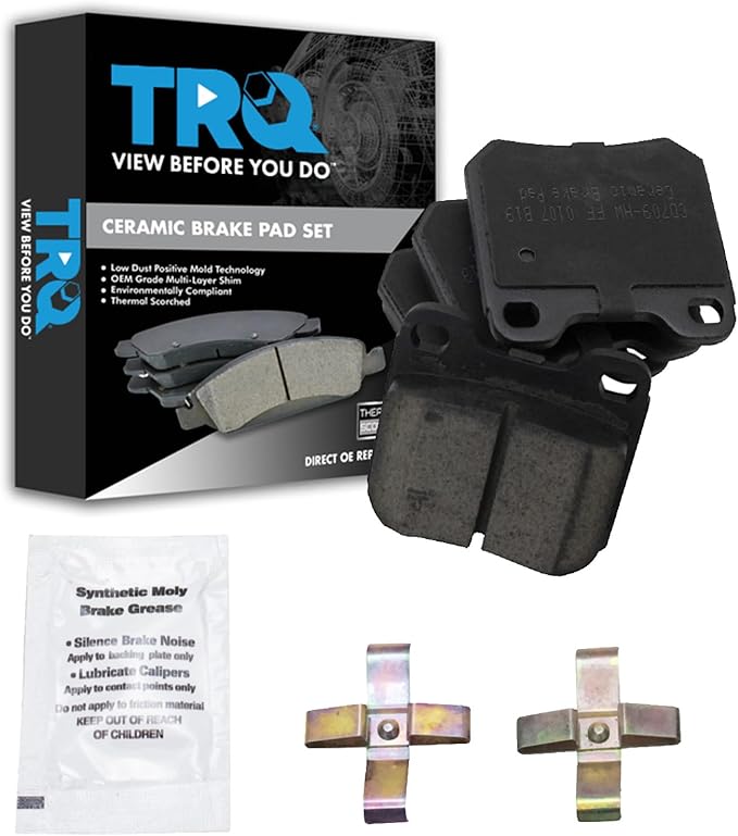 TRQ Rear Brake Pads Ceramic Compatible with 1997-2001 Cadillac Catera 1997-1998 Saab 900 1999-2003 9-3 2000 Saturn LS LS2 LW2 2001-2003 L200 LW300 2001-2005 L300