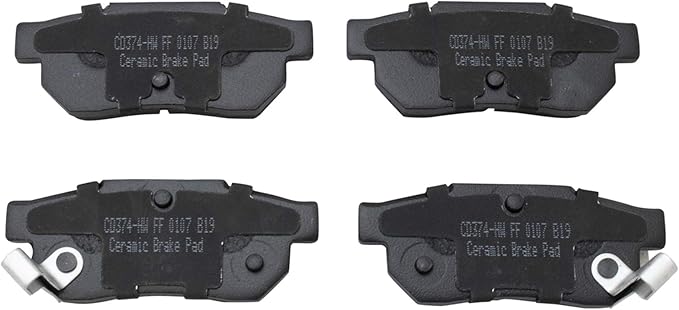 TRQ Rear Brake Pads Ceramic Hardware Compatible with 1990-2001 Acura Integra 1988-2000 Honda Civic 1993-1997 Civic del Sol 1990-1991 CRX 1985-1991 Prelude