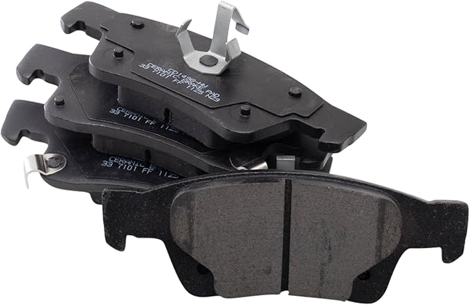TRQ Rear Brake Pads Ceramic Hardware Wear Sensor Compatible with 2011-2024 Dodge Durango 2011-2022 Jeep Grand Cherokee 2022 Grand Cherokee WK