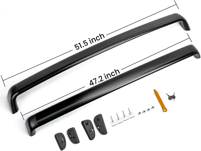 2PCS Cross Bar Roof Racks Compatible with 2019-2025 Tesla Model 3, 176LB Load Capacity, Lockable Luggage Cargo Rails Carrier Accessories Fits Bikes Kayaks Ski Tent Roof Box