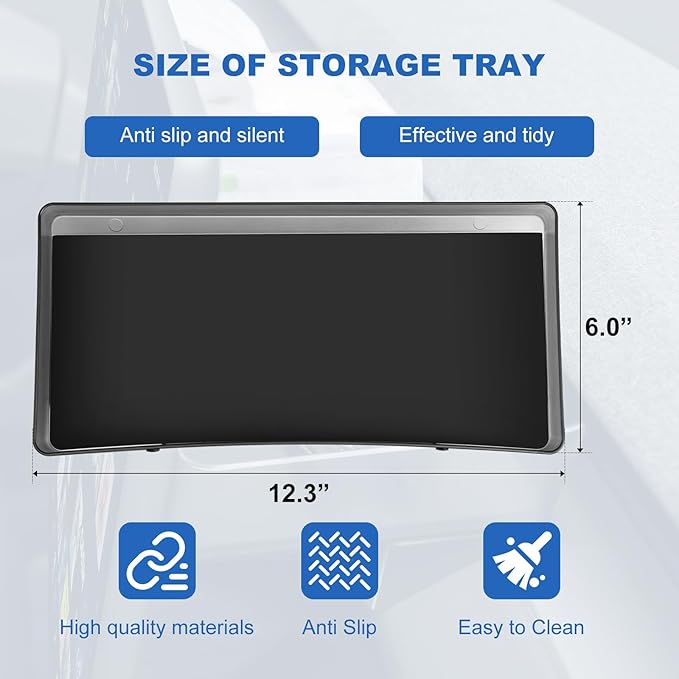 for Tesla Model Y Upgrade Behind Screen Storage Box Dashboard Hidden Organizer Tray Non-Slip Sunglass Card Holder for 2021-2023 Tesla Model 3 and 2021-2025 Model Y (Not fit 2025 Juniper)