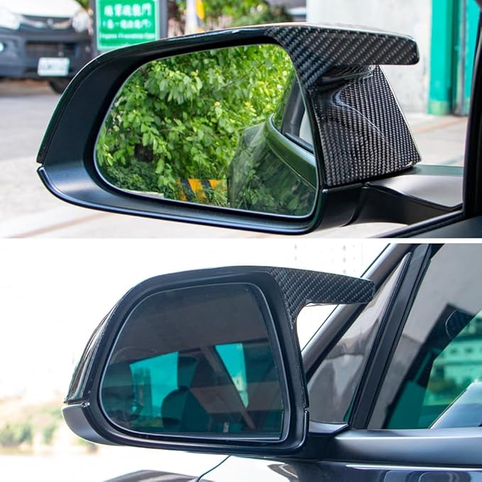AeroBon Real Carbon Fiber Mirror Cap Covers Compatible with 2017-2026 Tesla Model 3 Mirror Caps (Replacement Style)
