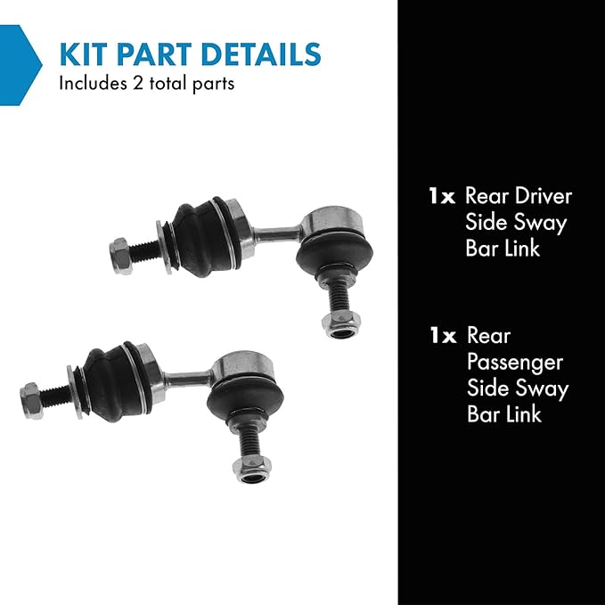 TRQ Rear Sway Bar Stabilizer Link Set Compatible with 2002-2008 Jaguar X-Type