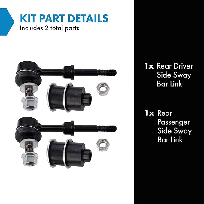 TRQ Rear Driver and Passenger Side Sway Bar Link Set 2 Piece Compatible with 2010-12 Lexus HS250h 2011-17 CT200h 2011-16 Scion tC 2016 iM 2017 Toyota Corolla iM