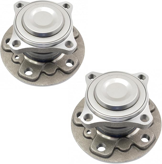 TRQ Left and Right Wheel Bearing and Hub Assembly Set 2 Piece Compatible with 14-21 BMW i3 18-21 i3s 14-15 Mini Cooper L4 2.0L 14-15 Cooper L3 1.5L 2016 Cooper 2017 Cooper 2017-2019 Cooper Clubman S