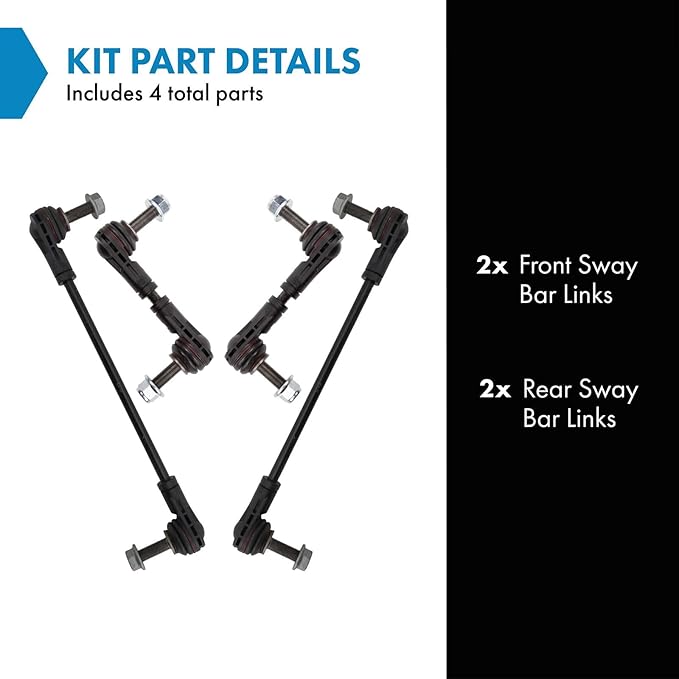TRQ Sway Bar Stabilizer Link Set Front & Rear Compatible with 2021-2023 Ford Bronco Sport 2020-2023 Escape 2022-2023 Maverick