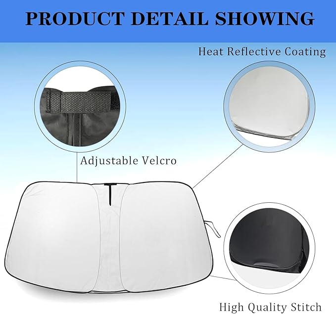 Car Windshield Sunshade Compatible with Jeep Grand Cherokee, Front Window Shades with Storage Bag, Foldable Windshield Cover Reflective Sun Visor Protector - Keep Your Car Cool (fit Grand Cherokee)