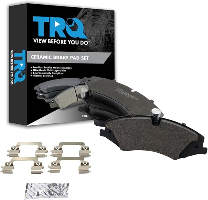 TRQ Front Brake Pads Ceramic Compatible with 2017 Land Rover Discovery 2010-2016 LR4 2014-2017 Range 2011-2017 Sport