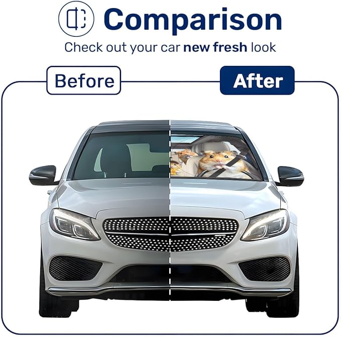 Horror Windshield Sun Shade for Car SUV Truck (55x30 Inches), Front Window Visor for Windows, Protector Blocks UV