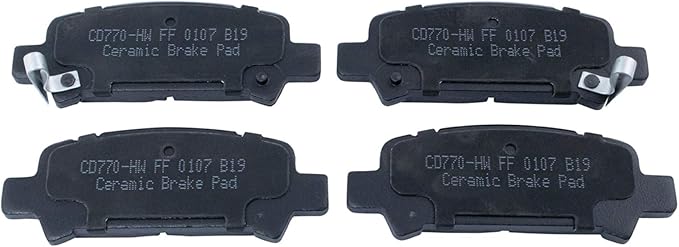 TRQ Rear Brake Pads Ceramic Hardware Wear Sensor Compatible with 2003-2006 Subaru Baja 1998-2003 Forester 1999-2003 Impreza 2000-2010 Legacy 2000-2004 Outback