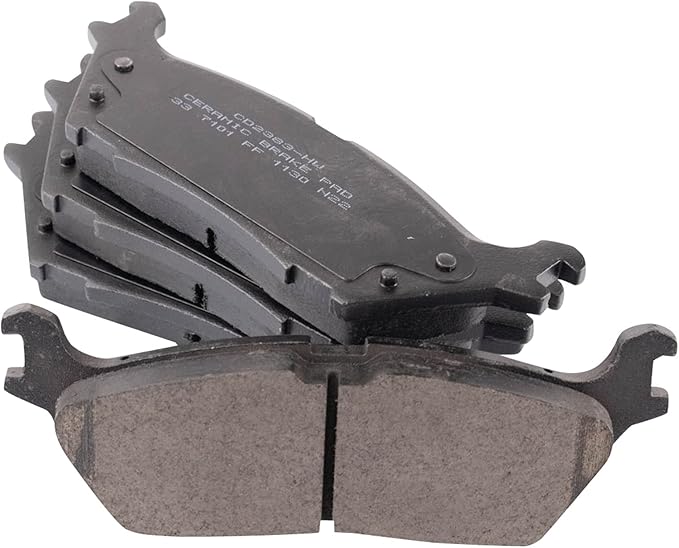 TRQ Rear Brake Pads Ceramic Compatible with 2021-2024 Ford F-150 2024 F-150 Lightning