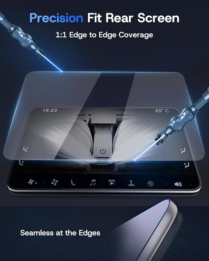 8 inch Rear Screen Protector for New Tesla Model 3/Y Accessories [No-edge Gaps & 9H] Tempered Glass Screen Protector With Alignment Frame for Tesla Model Y Juniper/Model 3 Highland [Glossy] 1PCS