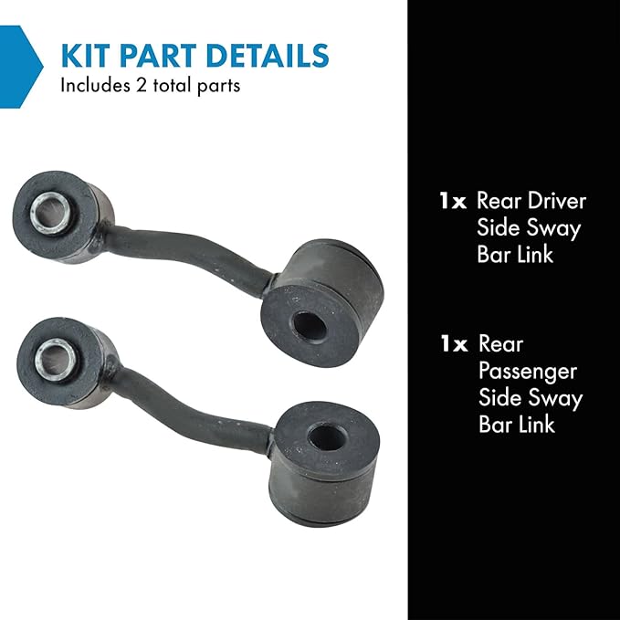 TRQ Rear Sway Bar Stabilizer Link Set Compatible with 2004-2005 Chevrolet Classic 1997-2003 Malibu 1999-2004 Oldsmobile Alero 1997-1999 Cutlass 1999-2005 Pontiac Grand Am
