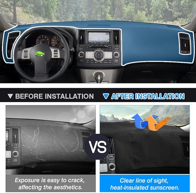 Autorder Dashboard Cover Mat for 2003-2008 Infiniti FX35/ FX45/ FX50 1st Gen (S50) Accessories Dash Cover Suede Dash Mat Sunshade Glare UV Rays Protector
