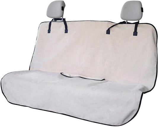 Back Seat Cover for Car Trucks Van SUV,Waterproof Rear Bench Towel Seat Covers for Dogs and Kids,Automotive Backseat Protector (Off-White)