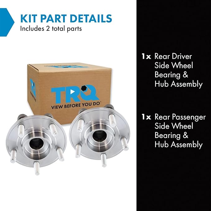 TRQ Rear Left and Right Wheel Bearing and Hub Assembly Set 2 Piece Compatible with 14-20 Ford Fusion FWD 14-16 Lincoln MKZ FWD 19-20 Ford Police Responder Hybrid 19-20 SSV Plug-in Hybrid