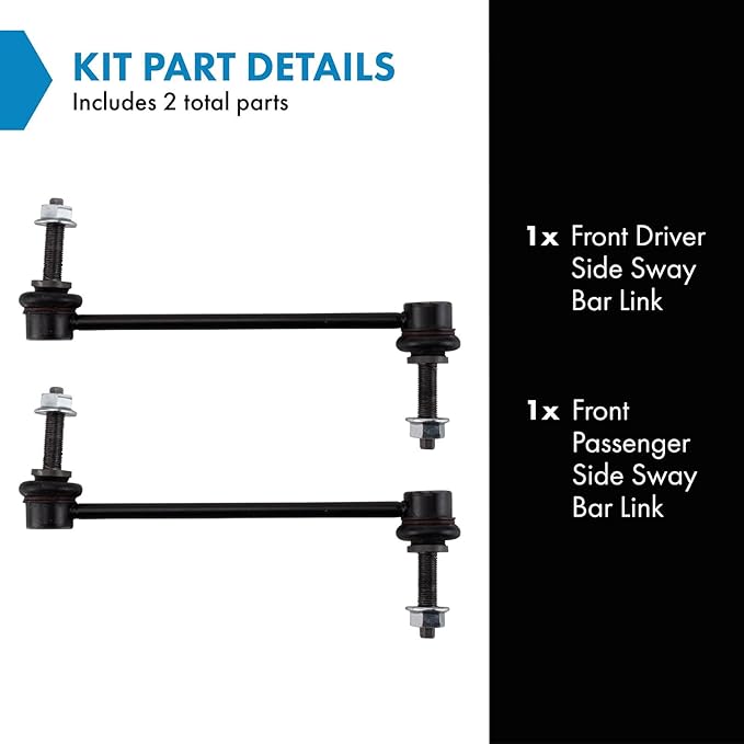 TRQ Front Sway Bar Stabilizer Link Set Compatible with 2015-2022 Ford Mustang
