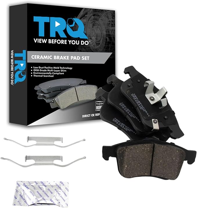 TRQ Front Brake Pads Ceramic Compatible with 2014-2020 Fiat 500L 2015-2020 Ram ProMaster City