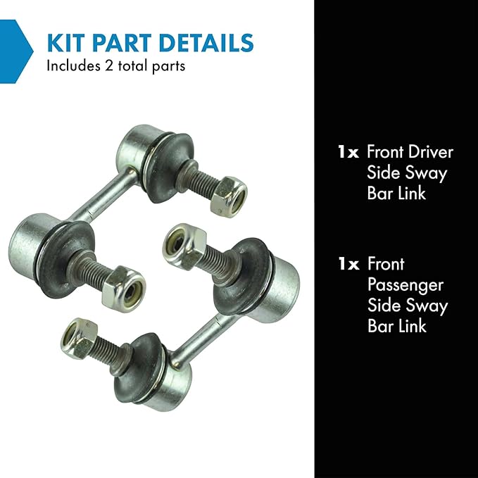 TRQ Front Sway Bar Stabilizer Link Set Compatible with 1996-2000 Hyundai Elantra 1997-2001 Tiburon