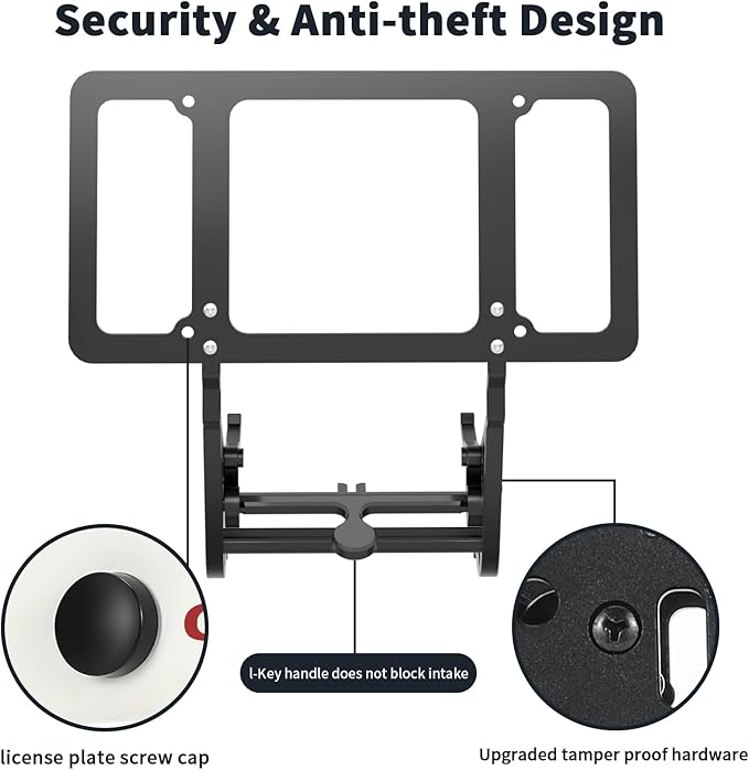 2026 Model Y Front License Plate Holder - USA Patent Made - Upgraded Lockable & No Drill License Plate Mounting Kit with Anti-Theft Features (Improved Gen2 Design)