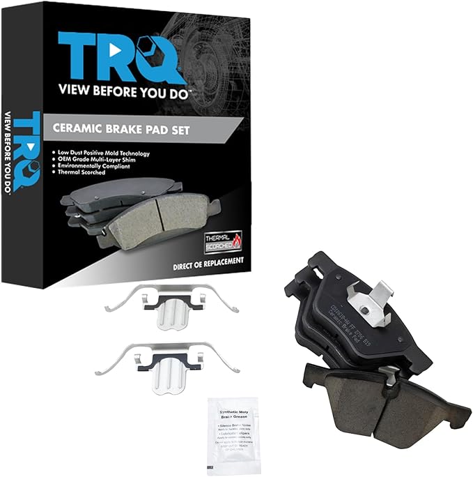 TRQ Front Brake Pads Ceramic Compatible with 2008-2013 BMW 128i 2006 325i 325xi 2007 328i 328xi 330i 330xi 335xi 2004-2007 525i 2009-2016 Z4