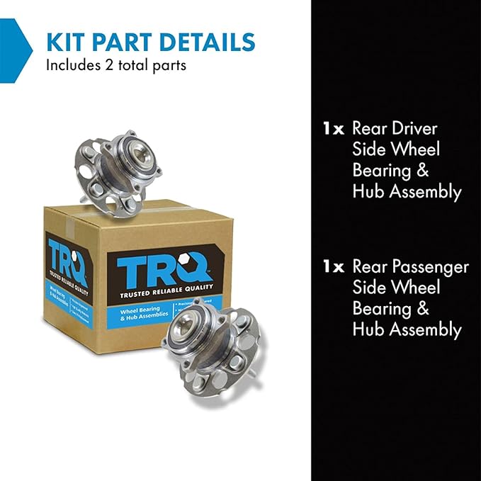 TRQ Rear Left and Right Wheel Bearing and Hub Assembly Set 2 Piece Compatible with 07-11 Honda CR-V Front Wheel Drive 10-11 Accord Crosstour Front Wheel Drive 12-15 Crosstour Front Wheel Drive