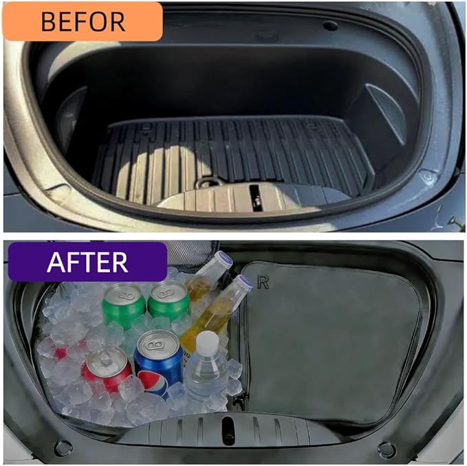 Frunk Cooler Organizer for Tesla Model 3 2020-2026, Insulated Waterproof Front Trunk Storage Bag with Hidden Pocket,2-Pack