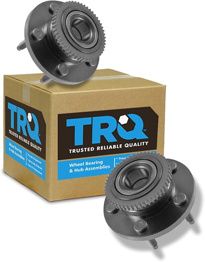 TRQ Front Left and Right Wheel Bearing and Hub Assembly Set 2 Piece Compatible with 2005-2007 Avanti Avanti 2005-2009 Ford Mustang 4 Wheel ABS 2010-2014 Mustang