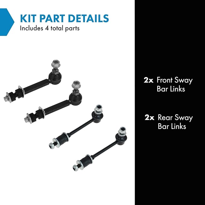 TRQ Front and Rear Sway Bar Link Set 4 Piece Compatible with 1996-2002 Toyota 4Runner
