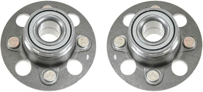 TRQ Rear Left and Right Wheel Bearing and Hub Assembly Set 2 Piece Compatible with 01-03 Honda Civic GX 01-03 Civic DX 01-03 Civic HX 01-03 Civic LX 2003 Civic Hybrid 04-05 Civic LX Without ABS