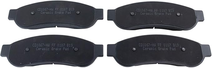 TRQ Rear Ceramic Brake Pad Set Compatible with 08-12 Ford F-250 Super Duty 11-12 F-450 Super Duty without Cab and Chassis Option 08-12 F-350 Super Duty 05-07 F-350 Super Duty with Dual Rear Wheels