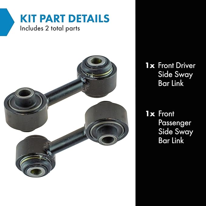 TRQ Front Driver and Passenger Side Sway Bar Link Set 2 Piece Compatible with 08-10 Ford F-250 Super Duty 4 Wheel Drive 08-10 F-350 Super Duty 4 Wheel Drive 08-10 F-450 Super Duty 4 X 4