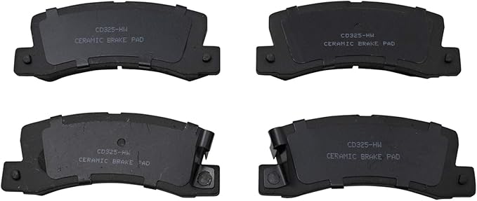 TRQ Rear Brake Pads Ceramic Hardware Compatible with 1990-1991 Lexus ES250 1992-1999 ES300 1999-2003 RX300 1987-1999 Toyota Camry 1986-1995 Celica 1999-1999 Solara