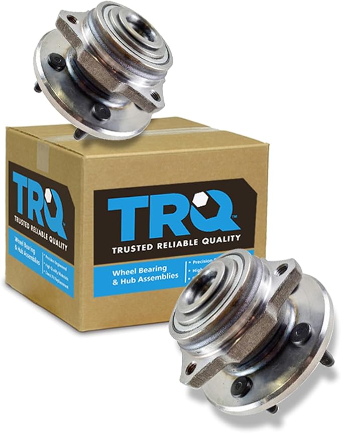 TRQ 2 Piece Front Wheel Bearing & Hub Assembly Set Compatible with 2002-2005 Jeep Liberty