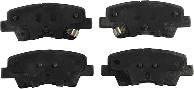 TRQ Rear Brake Pads Ceramic Hardware Wear Sensor Compatible with 2016-2024 Hyundai Elantra GT 2016-2024 Kona Electric 2016-2023 Sonata 2016-2023 Veloster 2016-2024 Kia Forte Optima Soul Soul EV